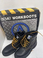 New Nlack Lace Up Work Boots Mans Size 8.5 Brand Work Boots  3-7