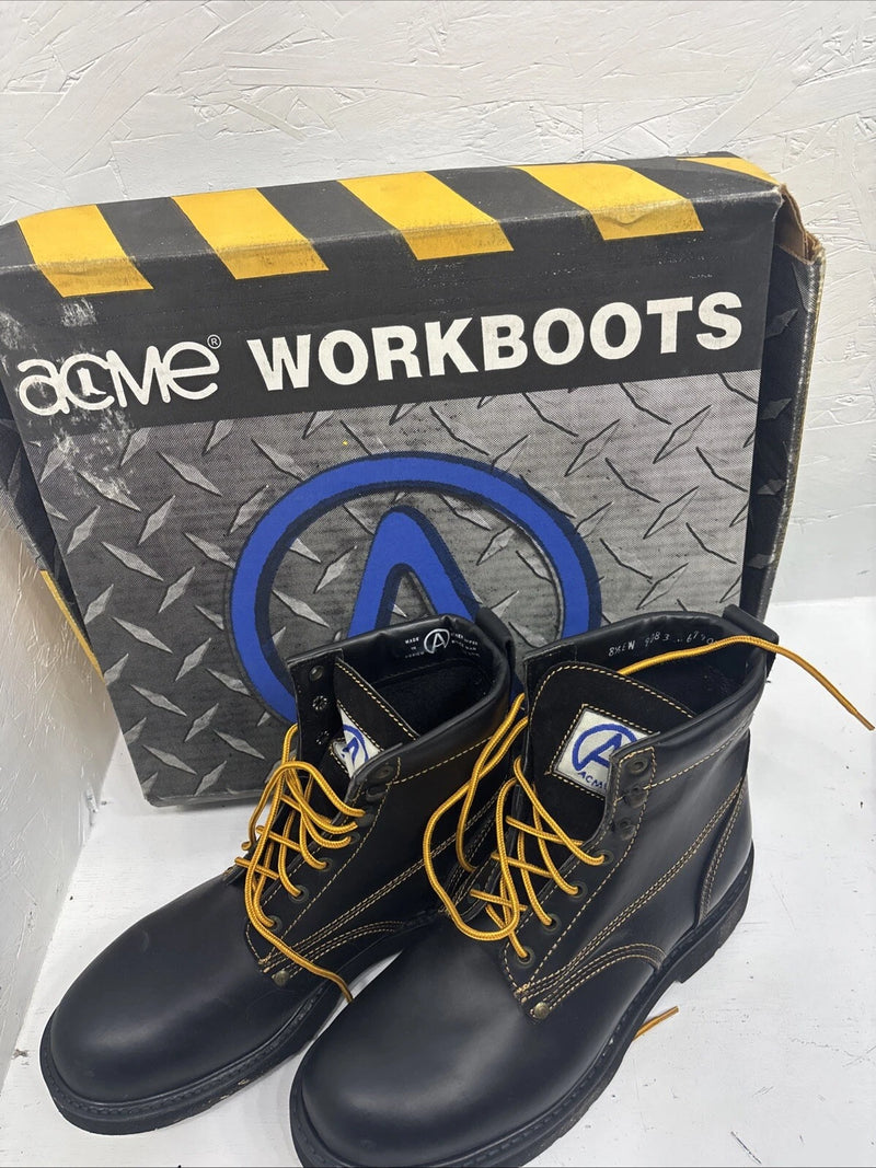 New Nlack Lace Up Work Boots Mans Size 8.5 Brand Work Boots  3-7