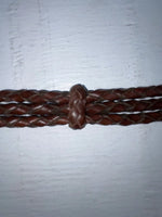 New Brown Genuine Leather Braided Rope 28” Belt #02/4703 JJ-48