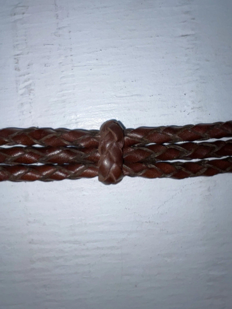 New Brown Genuine Leather Braided Rope 28” Belt #02/4703 JJ-48
