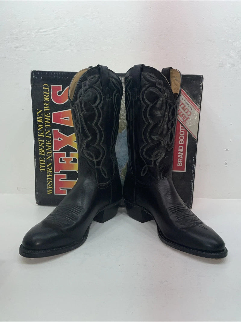 New Men’s Black Texas Brand Cowboy Boots. M 610 10 D. 6-37