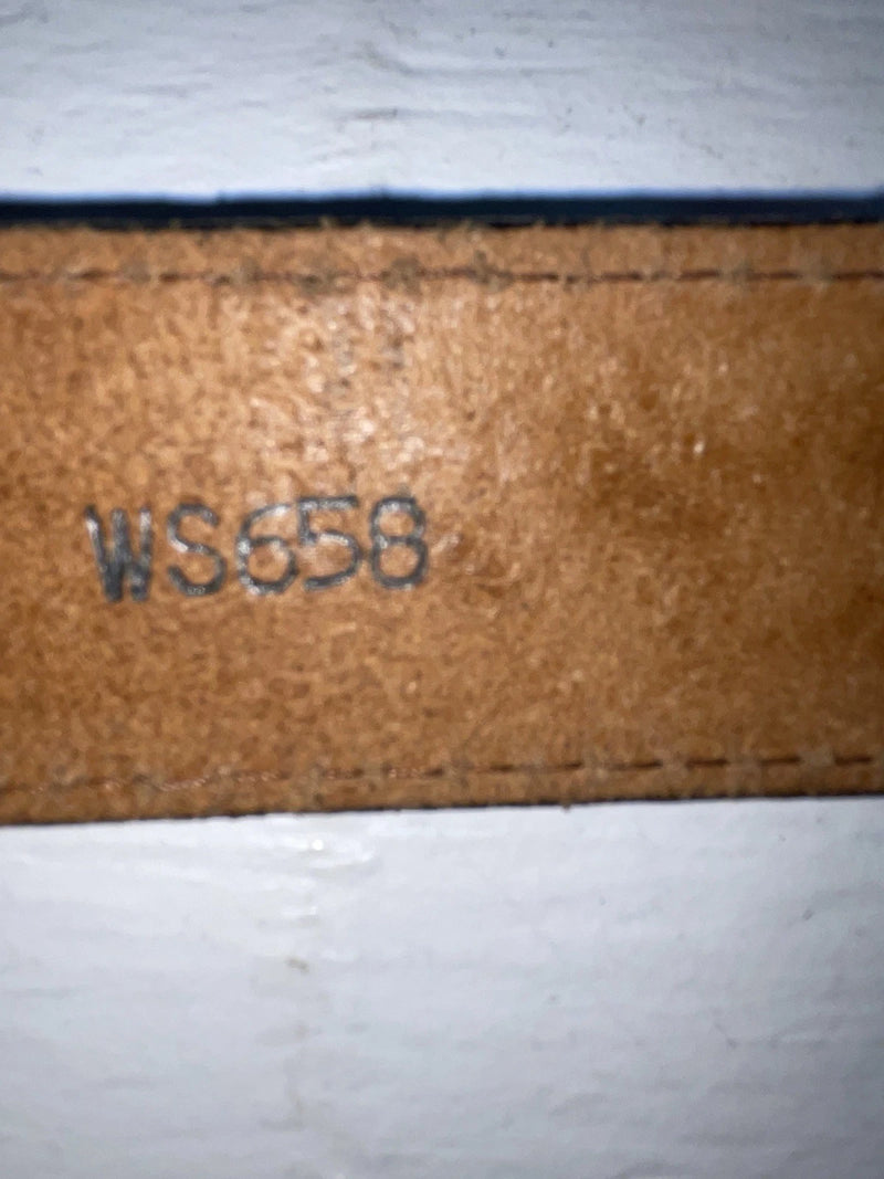 New Black Genuine Leather Chambers Tooled 34” Belt #WS658 JJ-43