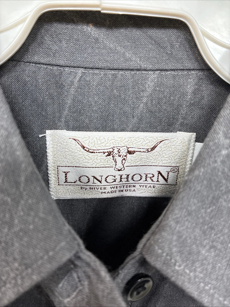 New women’s Longhorn Gray Long Sleeve Button Up Size 30 MM-74