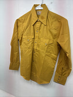 New Kids Tem Tex Yellow Long Sleeve Pearl Snap Size 12 Large LL-25