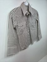 New Kids Kangaroo Brown Stripe long Sleeve Pearl Snap Size 8 DD-136