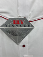 New Men’s ELY diamond White Rose Long Sleeve Pearl Snap 3XL F-53