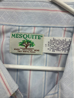 New Men’s Mesquite Blue Stripe Short Sleeve Pearl Snap 3XL E-102