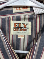 New Men’s ELY Cattleman Multiple Color Strip Short Sleeve Pearl Snap XL J-36