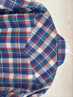 New Men’s ELY Cattleman Blue Plaid Short Sleeve Pearl Snap Medium AA-116 