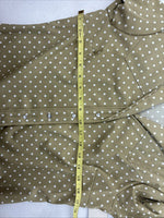 New Women’s Dickson Jenkins Tan Polkadot Long Sleeve Pearl Snap Size 34 KK-62