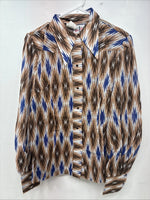 New Women’s Tem Tex Multicolor Long Sleeve Pearl Snap Size 38 KK-102