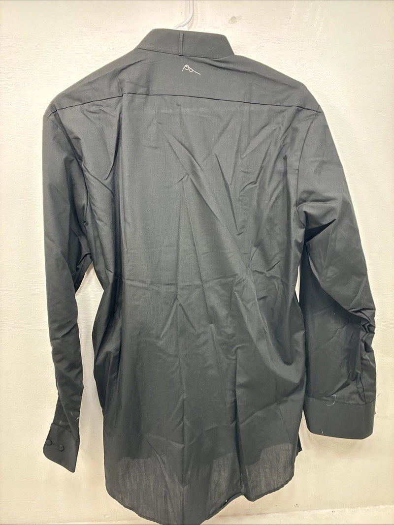 New Classix Black Long Sleeve Button Up English Shirt Medium II-35