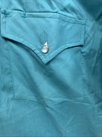 New Men’s ELY Cattleman Teal Short Sleeve Pearl Snap 16.5 Large X-67