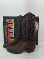 New Men’s Brown Texas Brand Cowboy Boots. M 631 8 D. 1-100