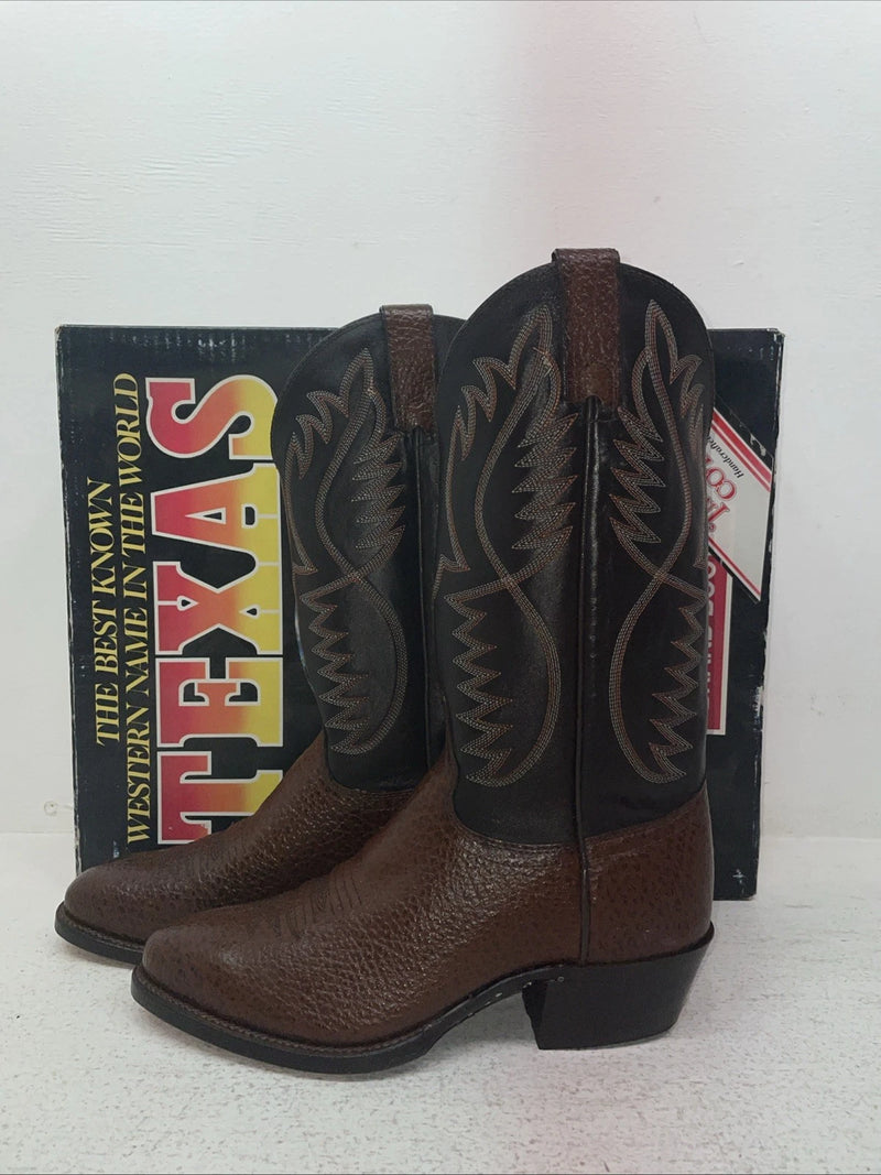 New Men’s Brown Texas Brand Cowboy Boots. M 631 8 D. 1-100