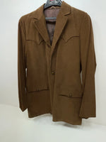 New Men’s Brown Pioneer Wear Long Sleeve Button Up Coat L 3B-120