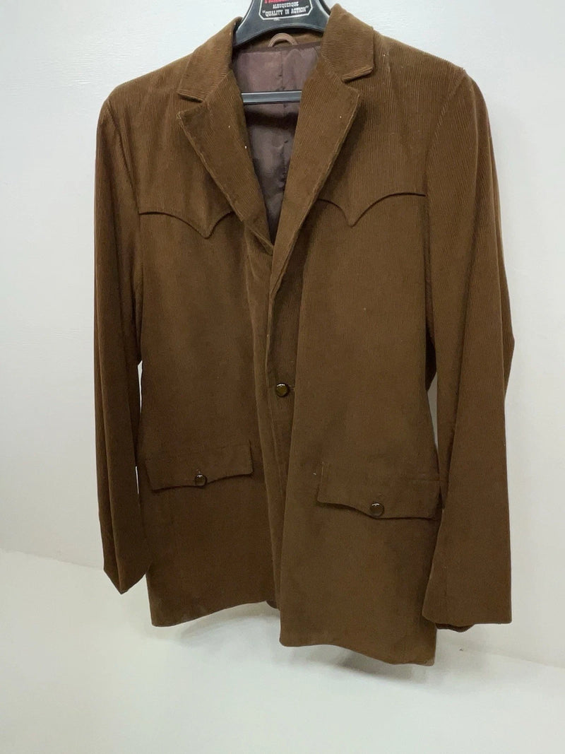 New Men’s Brown Pioneer Wear Long Sleeve Button Up Coat L 3B-120