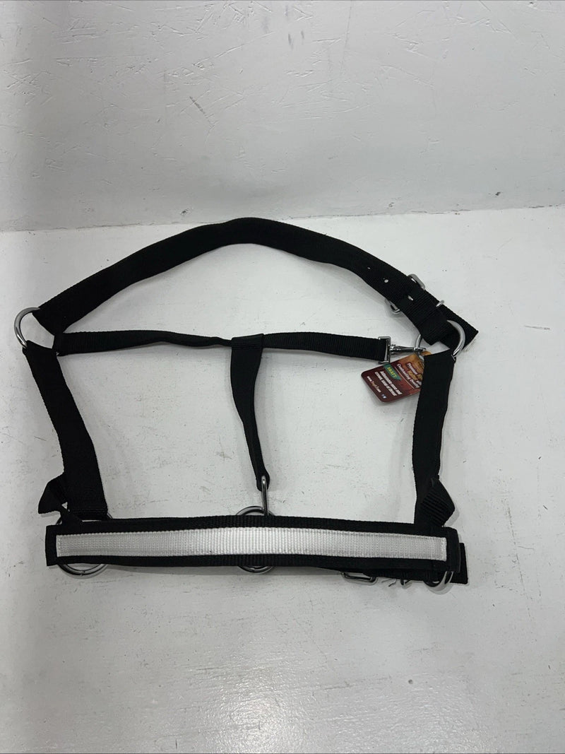 New Tough 1 Black White Draft Deluxe Nylon Halter #50-9575 W-37