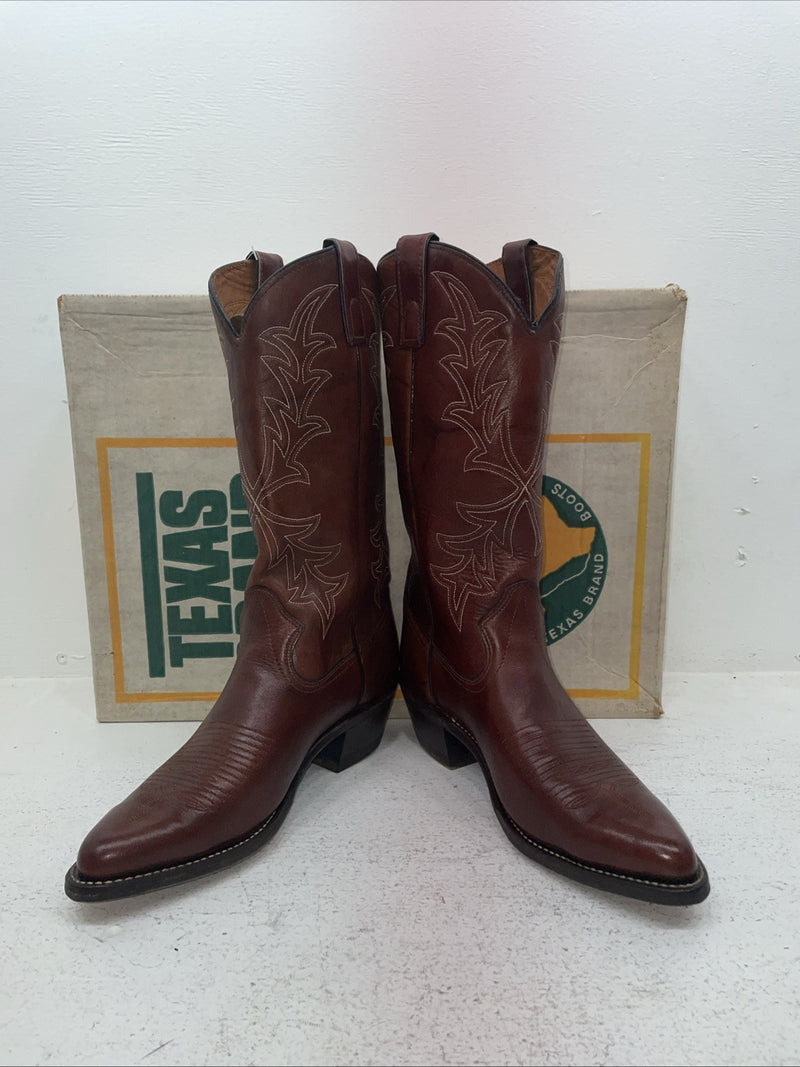 New Men’s Brown Texas Brand Cowboy Boots. 7933 9 D. 4-85