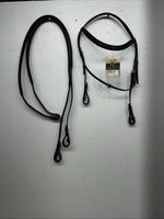 New Camelot Black Event English Full Headstall With Grip Reins #140800 BB-7