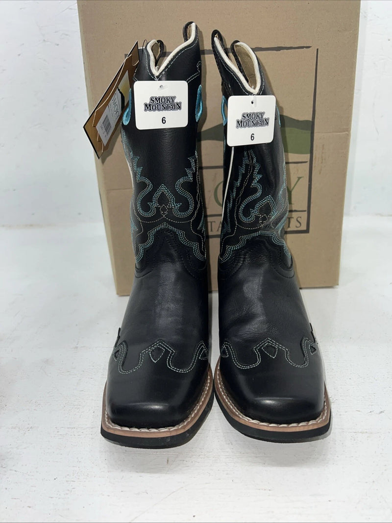 New Women’s Black Smokey Mountain Cowboy Boots. 3343 Y 6 D. 20-103