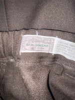 New Vintage Brown H Bar C Polyester Pants #MR477 SS-42