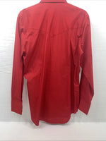 New Men’s ELY Diamond Red Long Sleeve Pearl Snap Medium B-122
