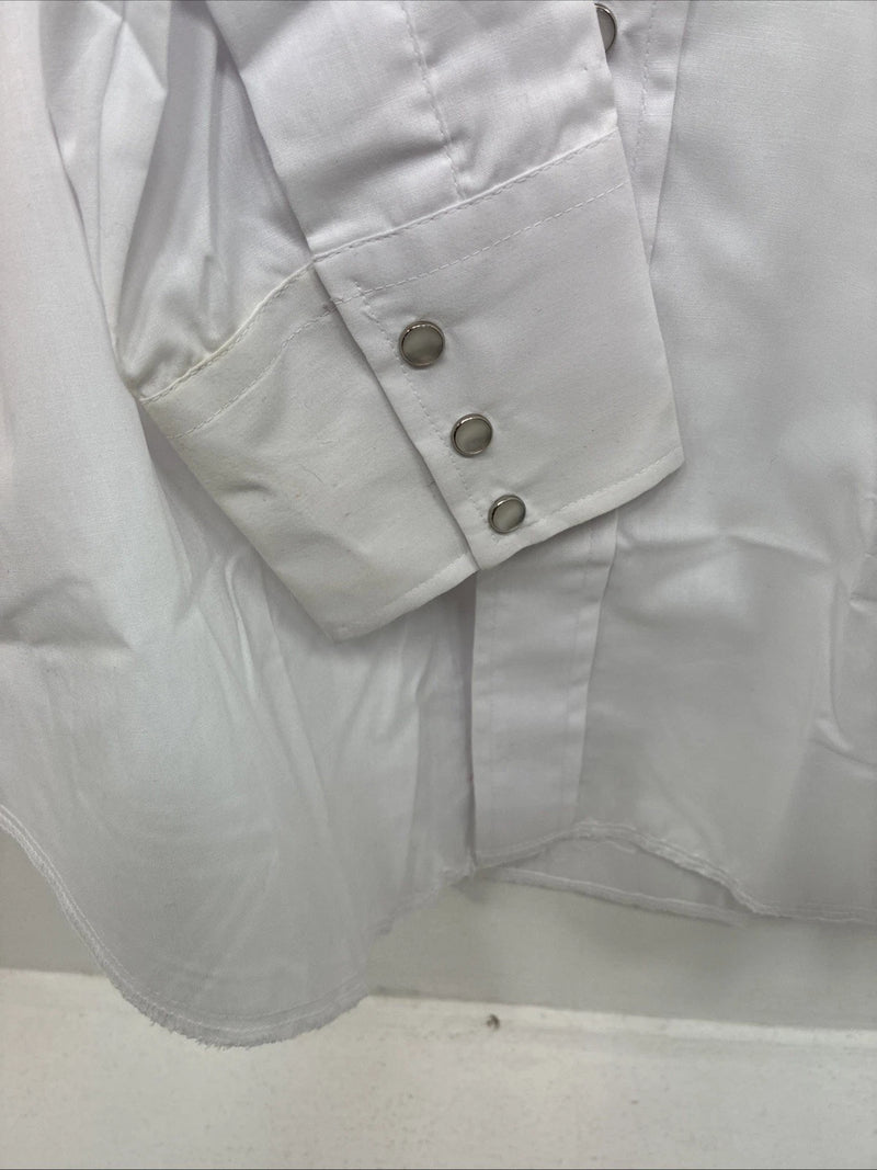 New Women’s Champion Western White Deisgn Long Sleeve Pearl Snap 15.5 MM-26