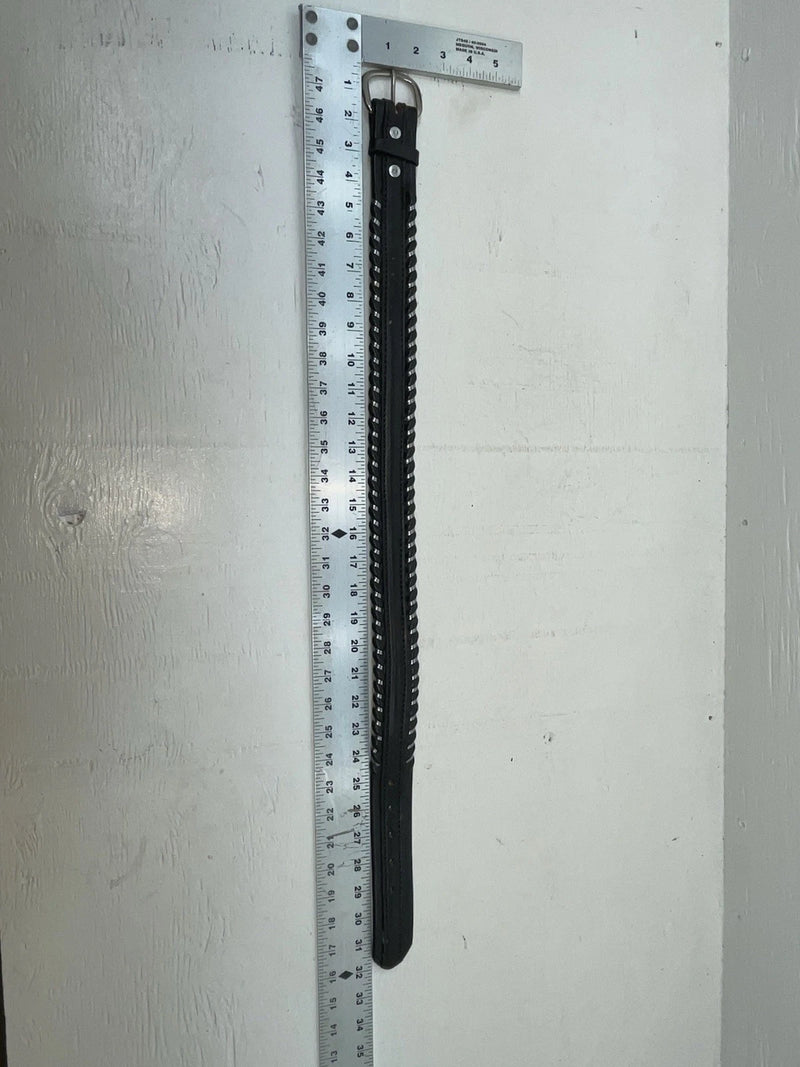 New Black Genuine Leather Weaved 26” Belt #76328 JJ-122
