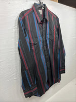 New Men’s ELY Cattleman Multicolor Stripe Long Sleeve Pearl Snap Large 16.5 Q-59