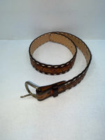 New Brown Genuine Leather Tooled 32” Belt #78000 Z-96