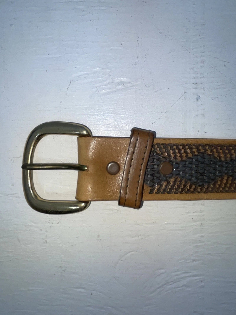 New Brown Genuine Leather Sand & Sage Tooled 28” Belt #533 NN-53