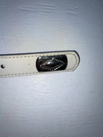 New White Genuine Leather Wrangler Silver Pendent 28” Belt #4641 JJ-38