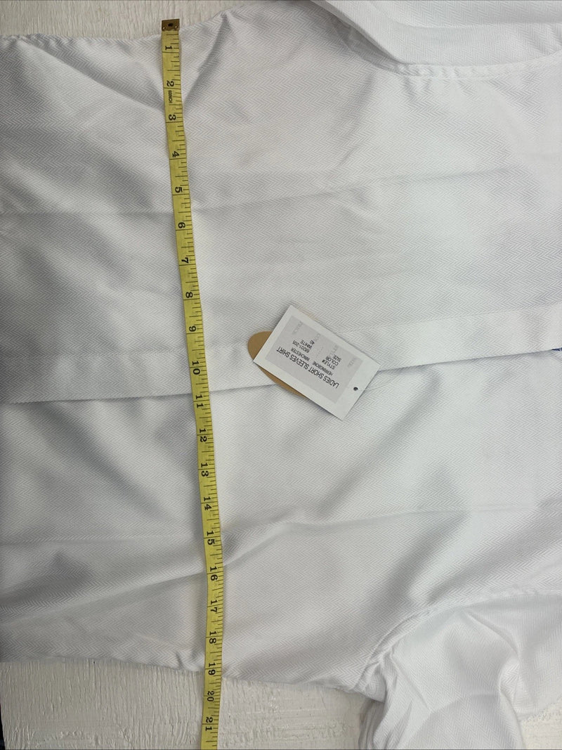 New Women’s Royal Highness White Designed Short Sleeve English Shirt 40 DD-34