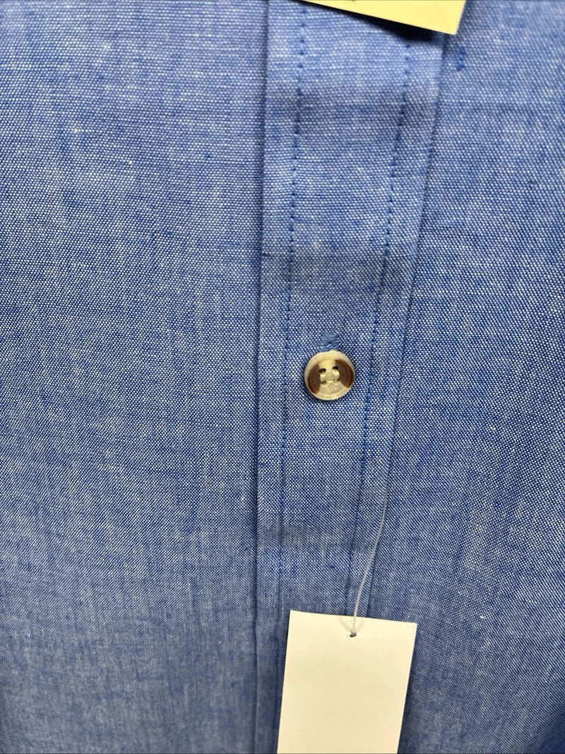 New Men’s ELY Cattleman Blue Long Sleeve Button Up 20.5 X 36 4XL E-103