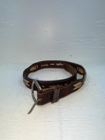 New Brown Genuine Leather Wrangler Weaved And Pendent 24” Belt #5503/28 NN-49