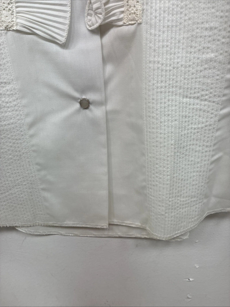 New Women’s Karman White Design Long Sleeve Pearl Snap Size 30 MM-80