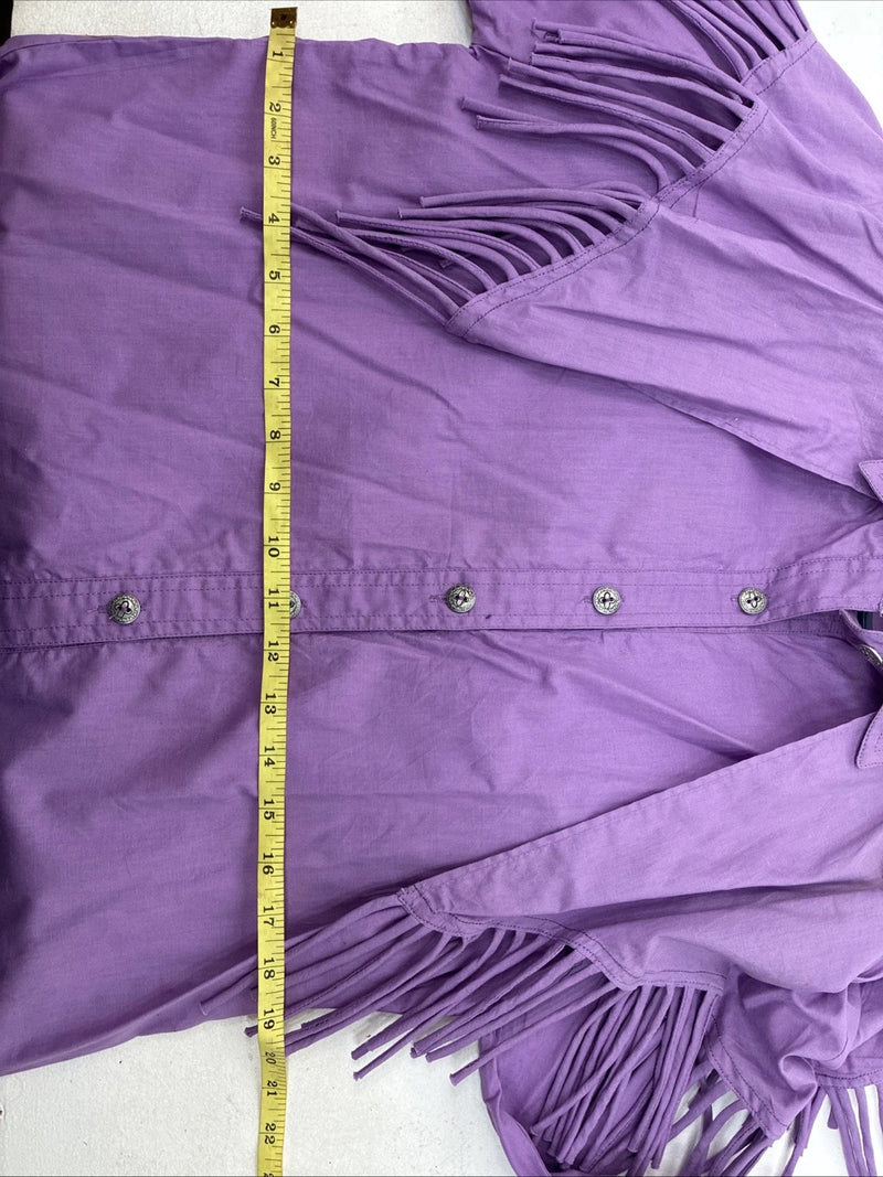 New Women’s Mine & Bills Purples Fringe Long Sleeve Button Up Size Large TT-70
