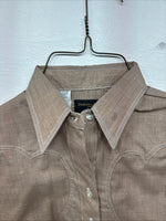 New Women’s Panhandle Slim Brown Long Sleeve Button Up Size 30 KK-68