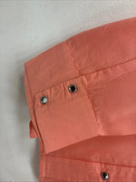 New Women’s Cumberland Pink Designed Long Sleeve Pearl Snap 2XL II-6