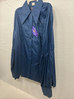 New Men’s Panhandle Slim Royal Blue Long Sleeve Button Up Small J-61