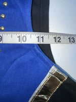 New Women’s Blue Bling Valencia Sleeveless Zip Up Shirt L #05223 3B-59