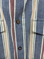 New Men’s Panhandle Slim Multicolor Stripe Long Sleeve Button Up Large Q-52