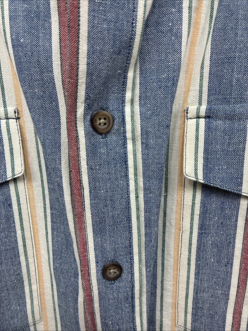 New Men’s Panhandle Slim Multicolor Stripe Long Sleeve Button Up Large Q-52