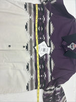 New Women’s Cumberland Purple Western Long Sleeve Button Up Pearl Medium V-59