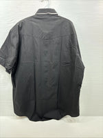 New Men’s ELY Cattleman Black Western Short Sleeve Pearl Snap 18.5 2XL E-48