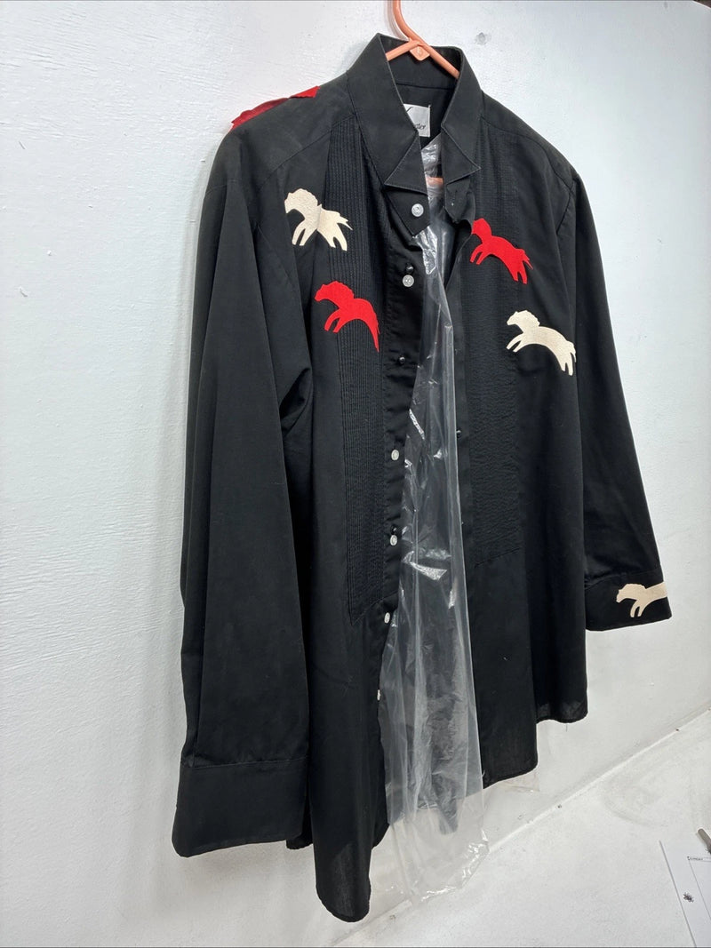 New Women’s Westwater Black Design Button Up Long Sleeve Medium MM-75