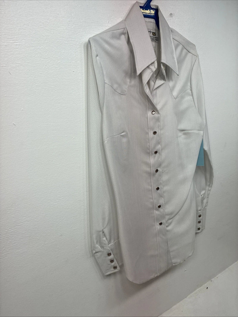 New Women’s Panhandle Slim Gray Long Sleeve Pearl Snap Size 30 KK-14