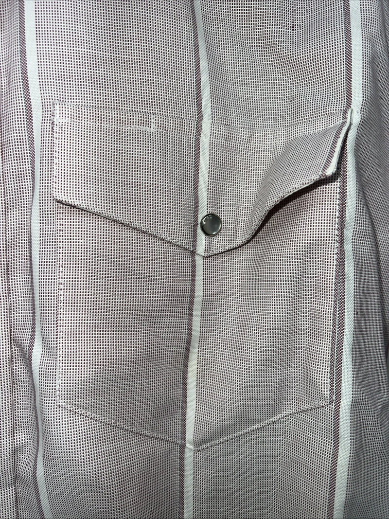New Men’s Pink Texas Sage Short Sleeve Pearl Snap Shirt 16.5 L P-45