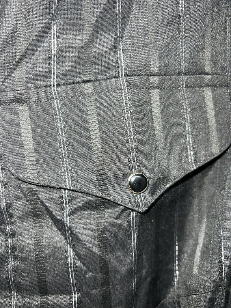 New Men’s Black Panhandle Slim Pearl Snap Long Sleeve Shirt. 14.5x33 S I-46